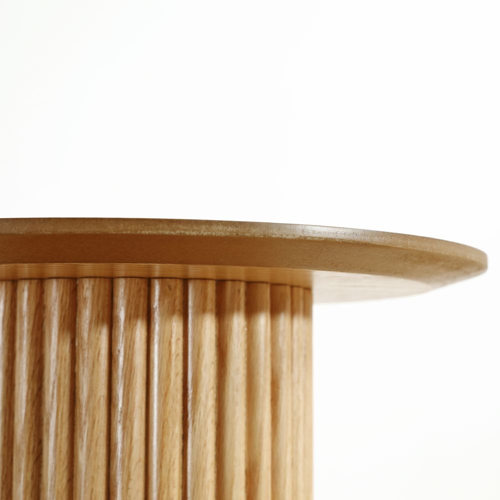 Bout de canapé D45 cm placage chêne