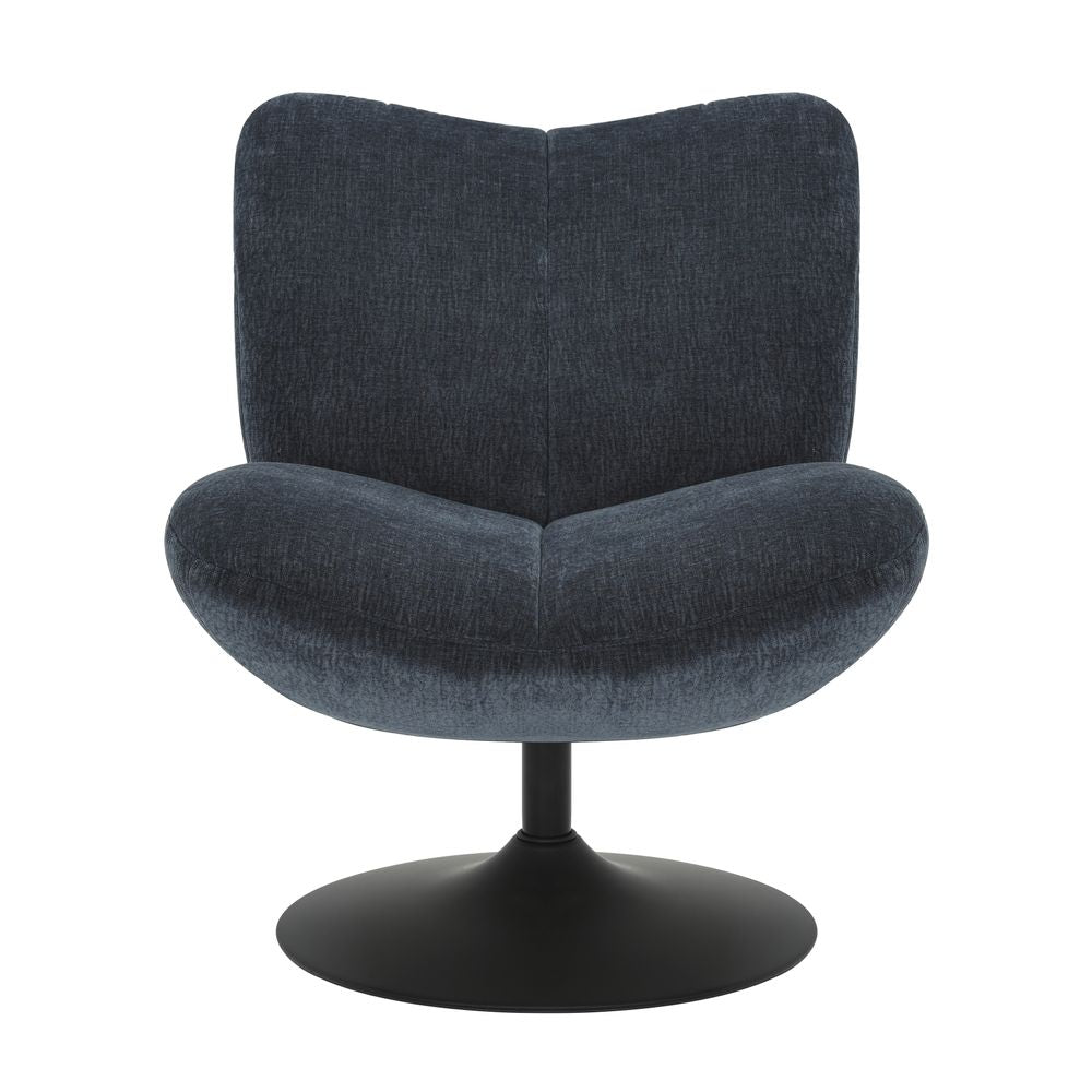Fauteuil pivotant tissu bleu marine