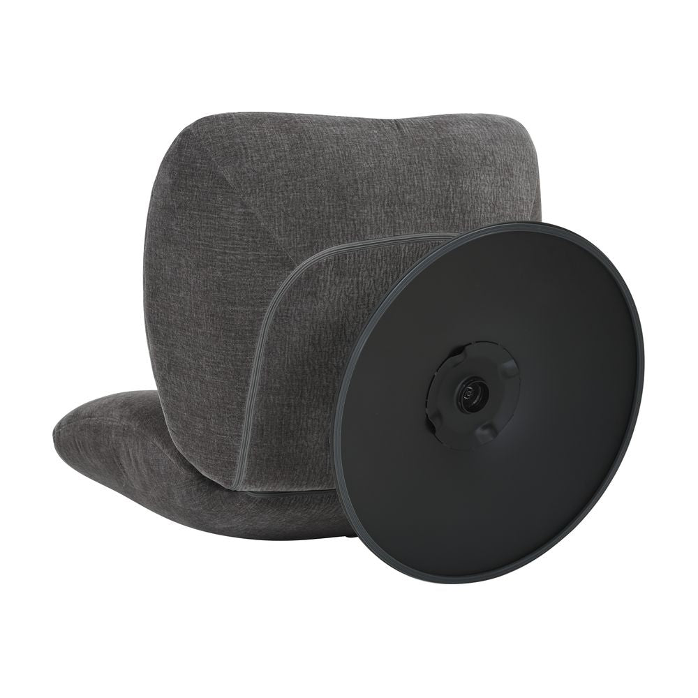 Fauteuil pivotant tissu gris foncé