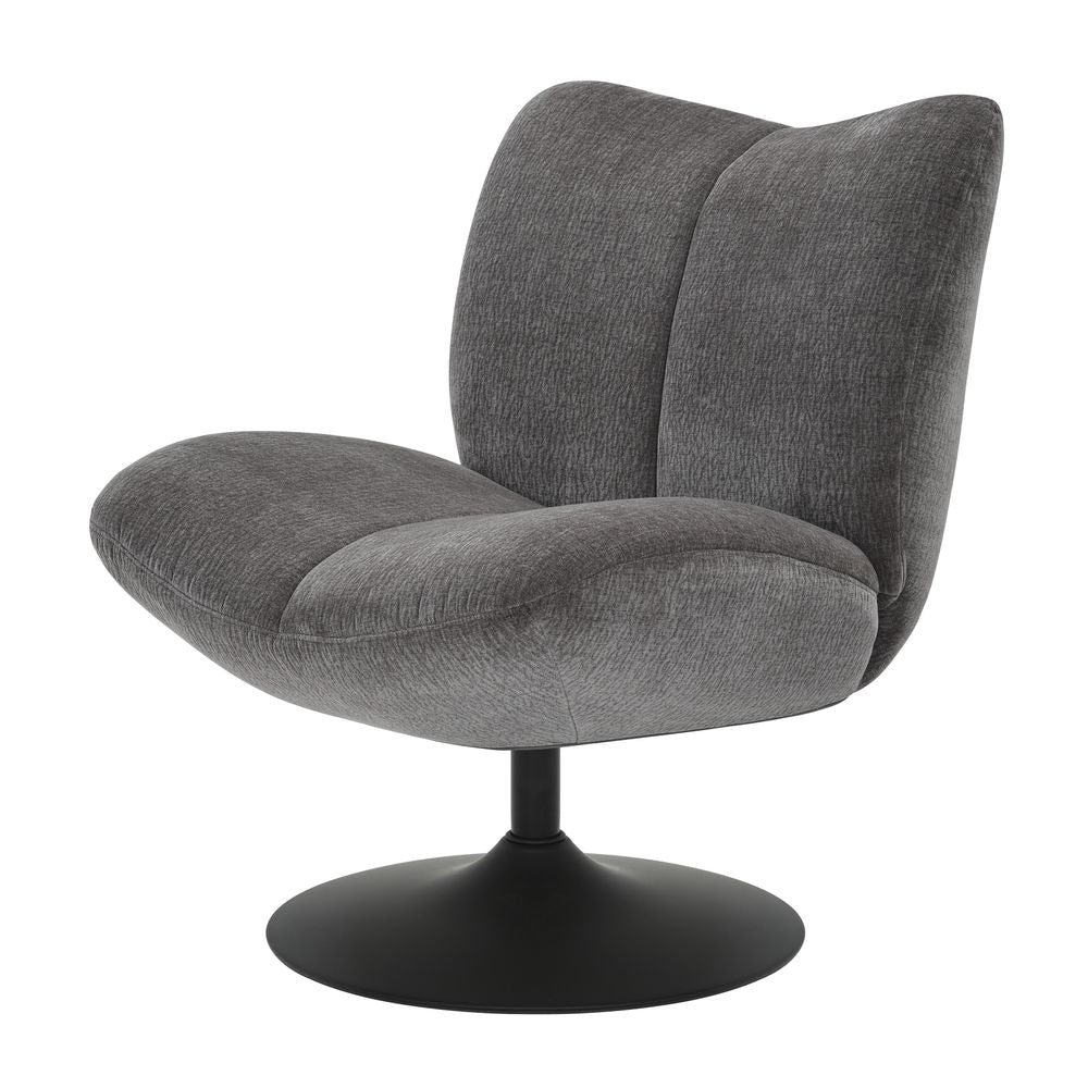 Fauteuil pivotant tissu gris foncé