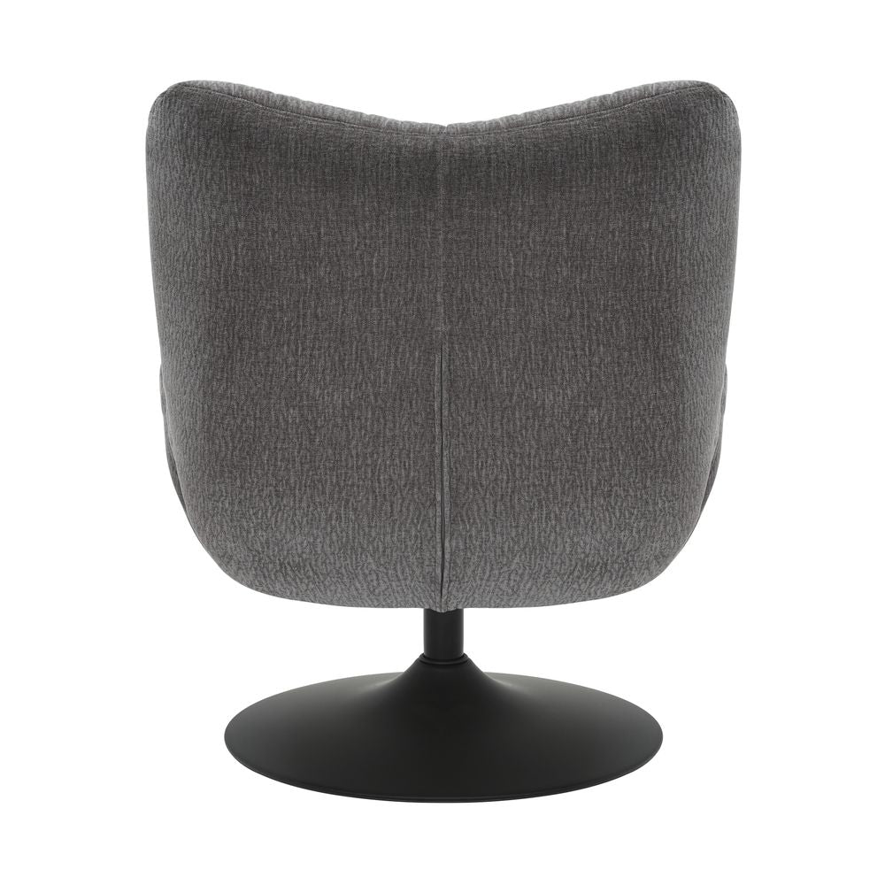 Fauteuil pivotant tissu gris foncé