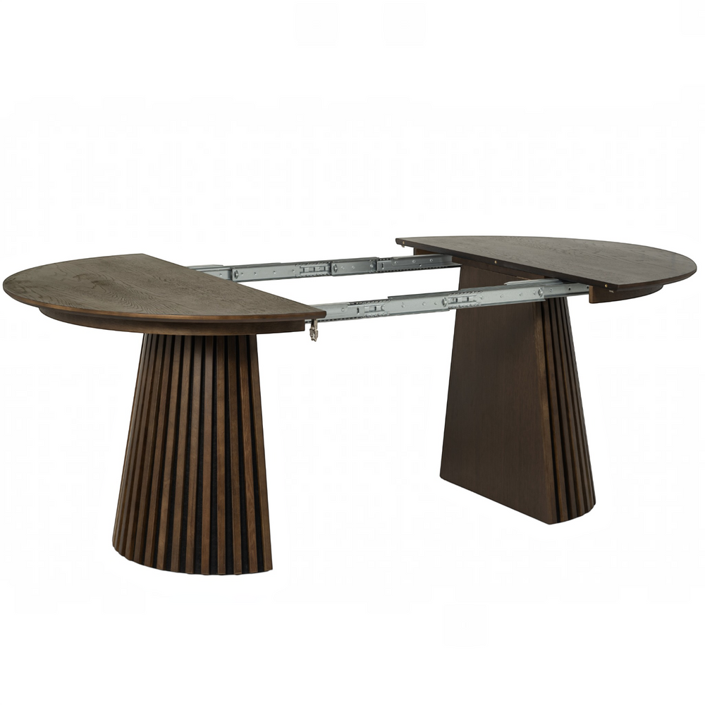 Table repas D120 avec 2 allonges placage Chêne foncé