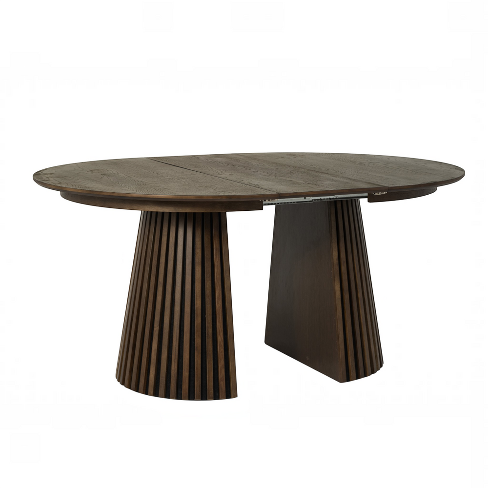 Table repas D120 avec 2 allonges placage Chêne foncé