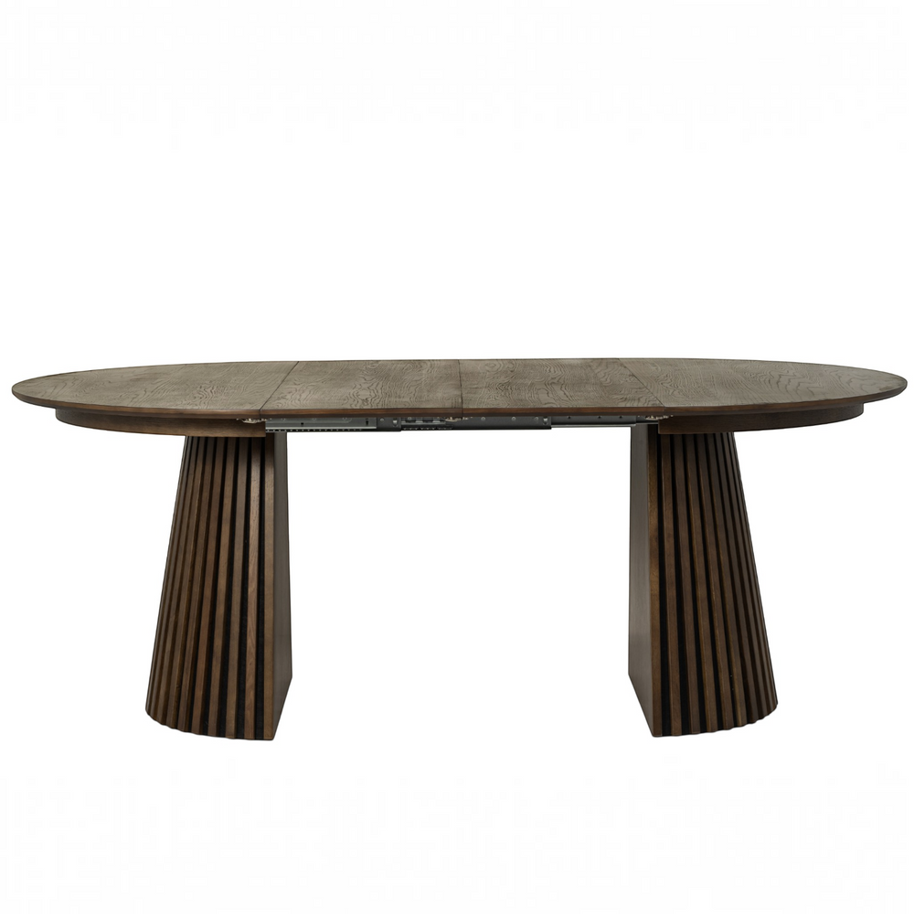 Table repas D120 avec 2 allonges placage Chêne foncé