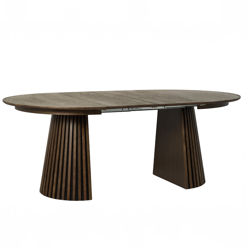 Table repas D120 avec 2 allonges placage Chêne foncé