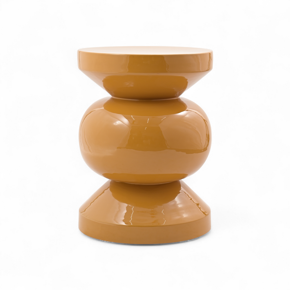 Bout de canapé rond émail bronze