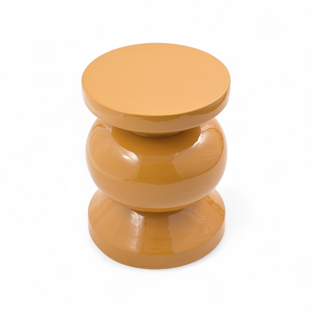 Bout de canapé rond émail bronze