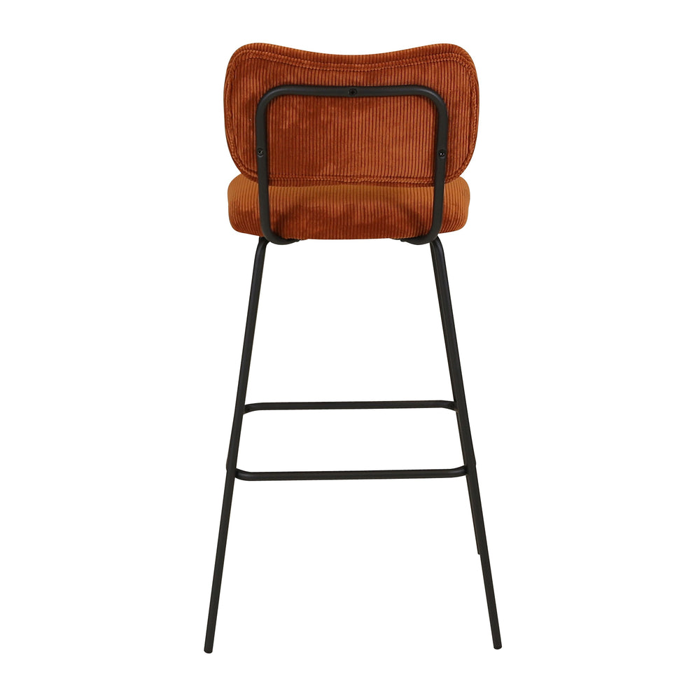 Chaise snack velours côtelé marron foncé