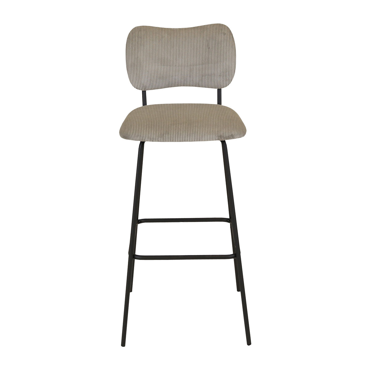 Chaise snack velours côtelé gris acier