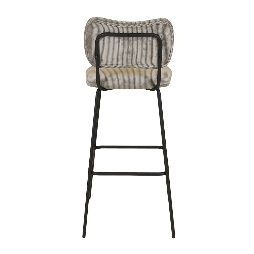 Chaise snack velours côtelé gris acier