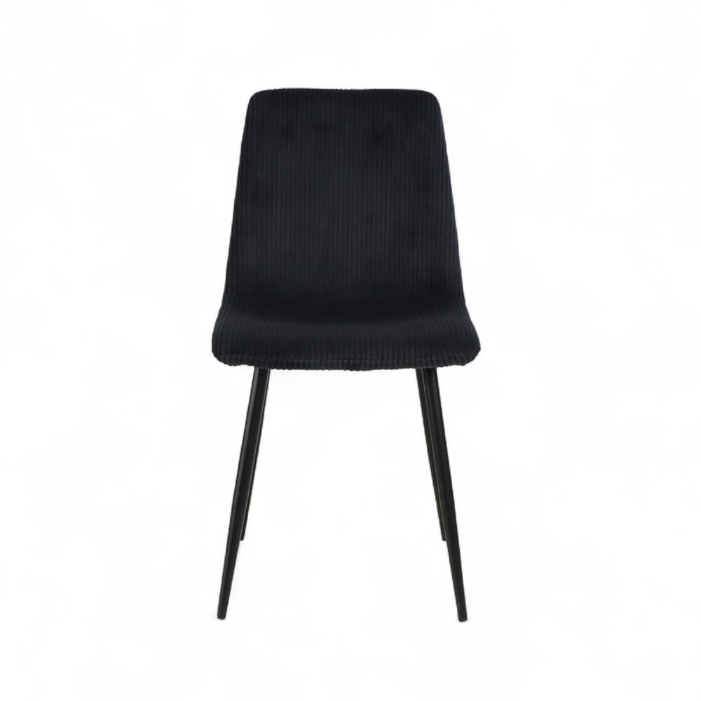 Chaise repas velours côtelé noir
