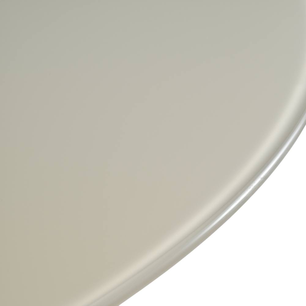 Table repas D120 en verre beige mat