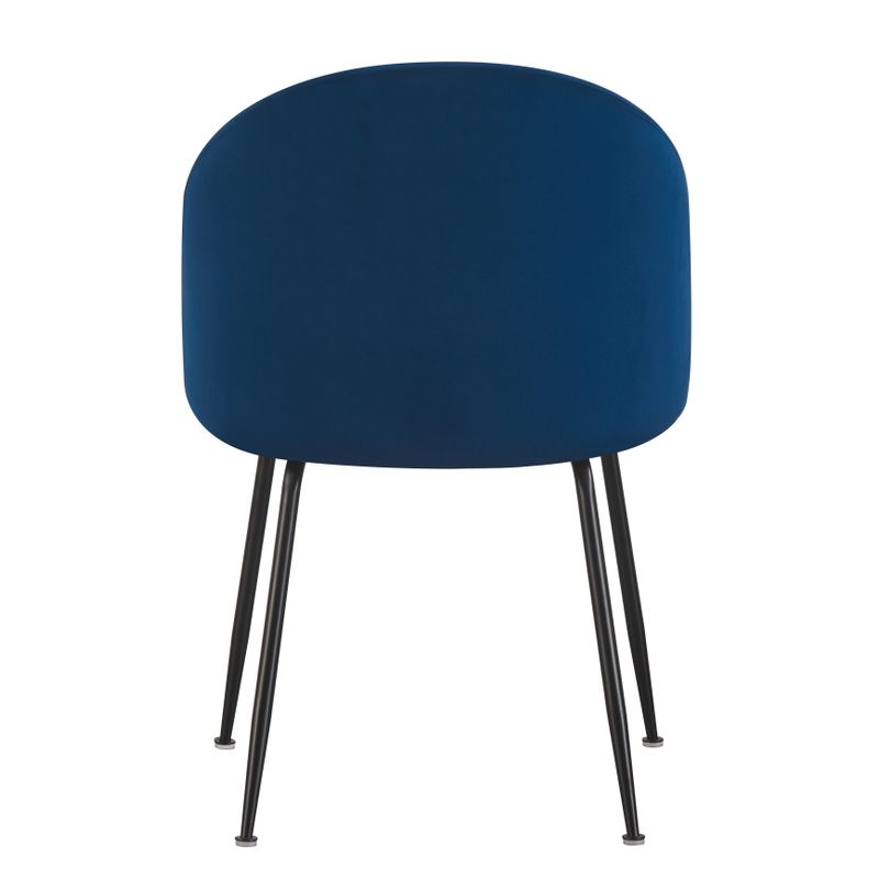 Chaise repas velours bleu marine