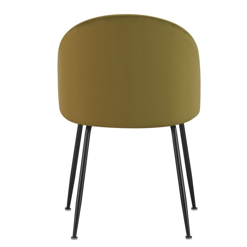 Chaise repas velours vert olive