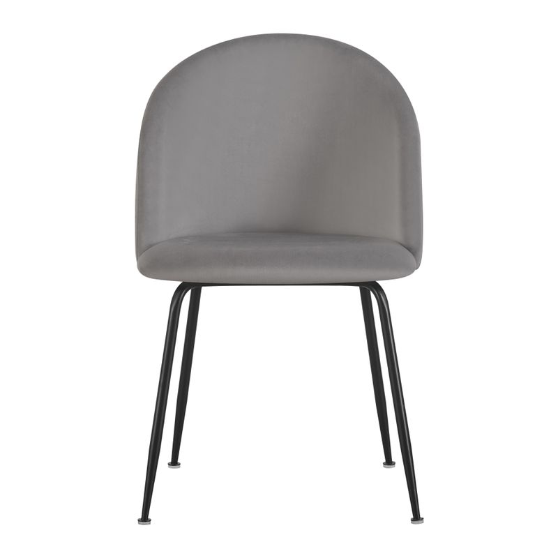 Chaise repas velours gris clair