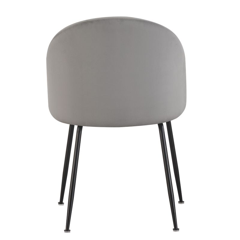 Chaise repas velours gris clair