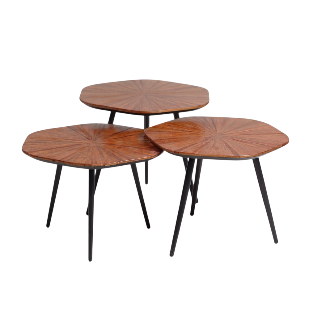 Table basse gigogne hexagonale set de 3