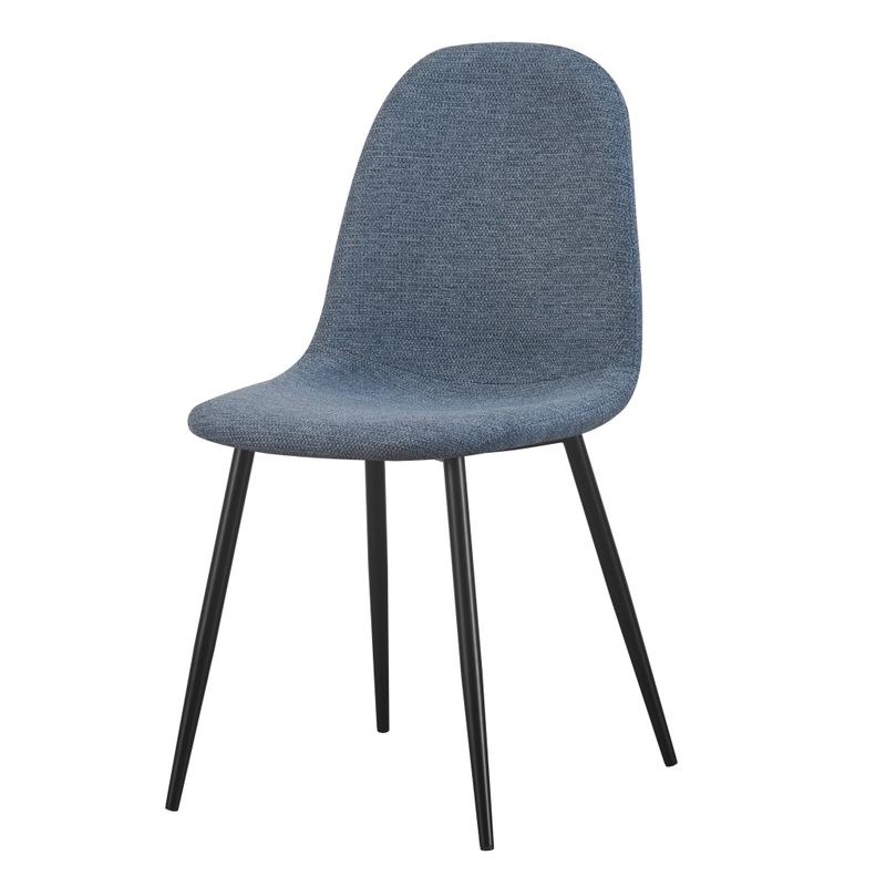 Chaise repas tissu bleu clair