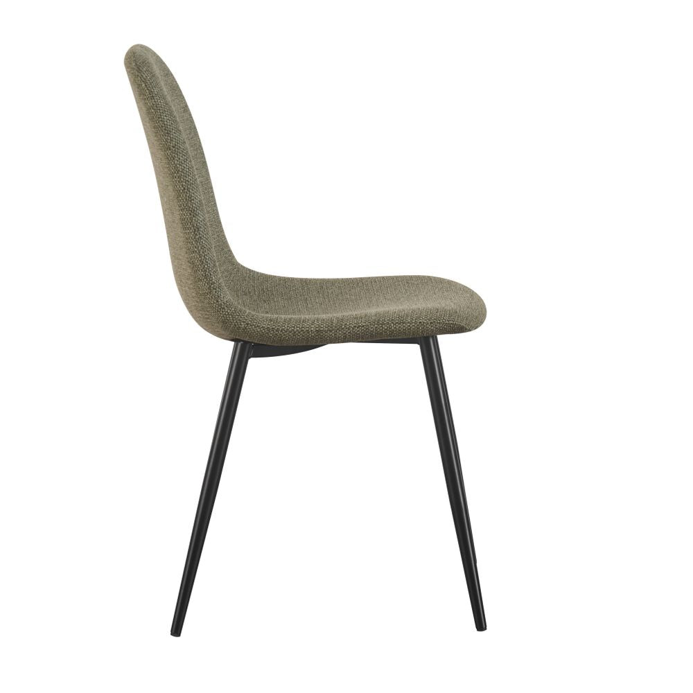 Chaise repas tissu vert foncé